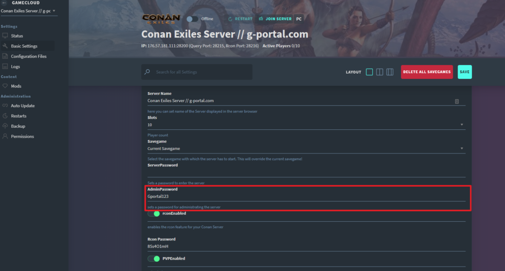Conan Exiles Become A Server Admin Gportal Wiki
