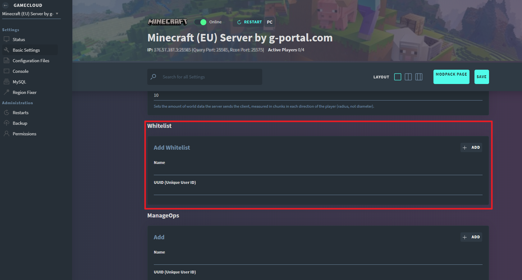 minecraft server enforce whitelist